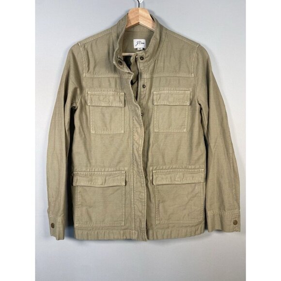 J. Crew Military Jacket Size XS Utility Olive Green Garment Dyed Field Cargo - Picture 1 of 14